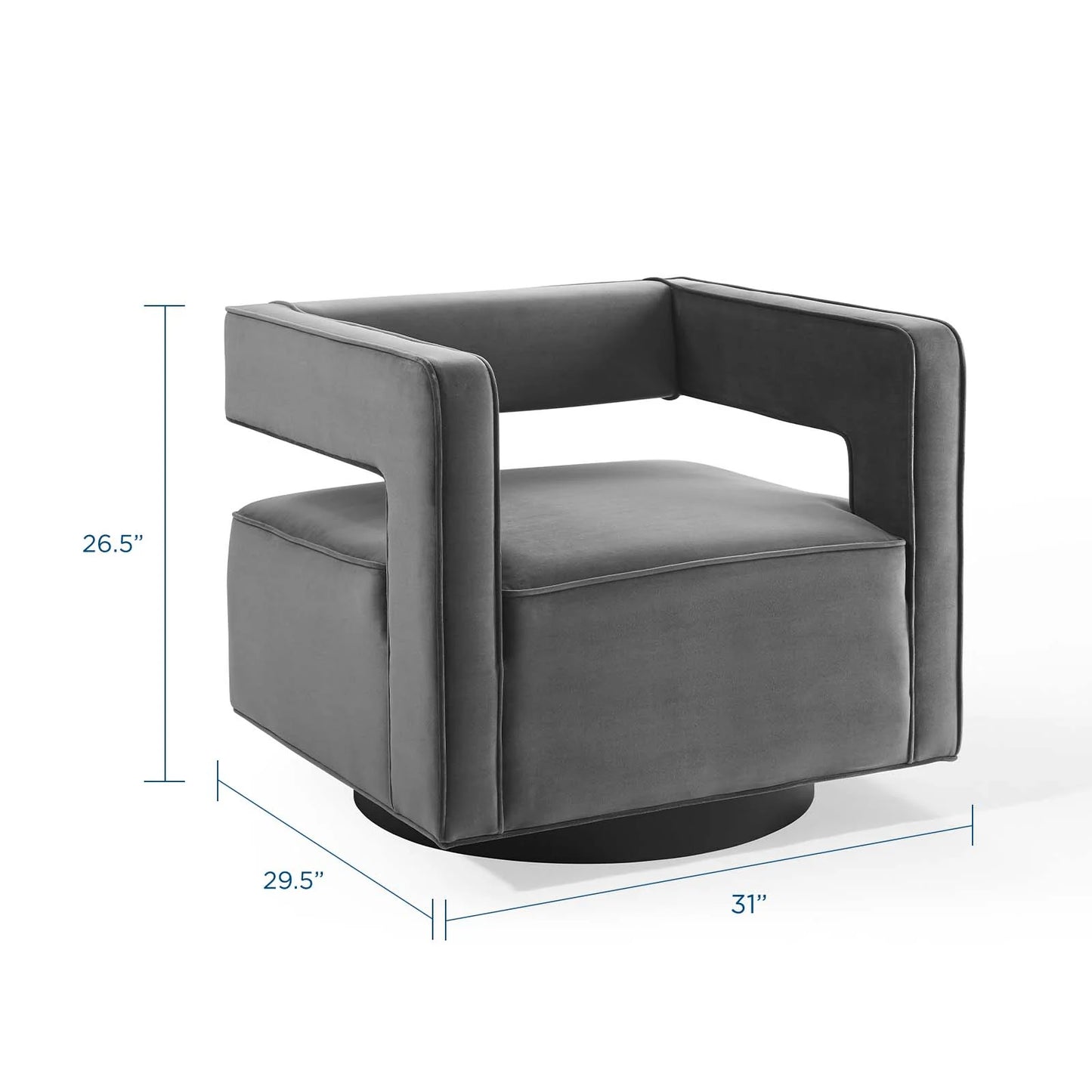 Mitch Velvet Swivel Armchair