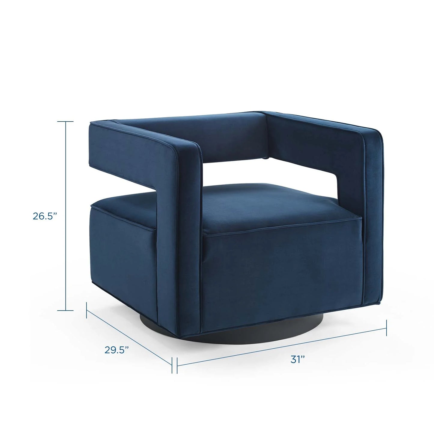 Mitch Velvet Swivel Armchair