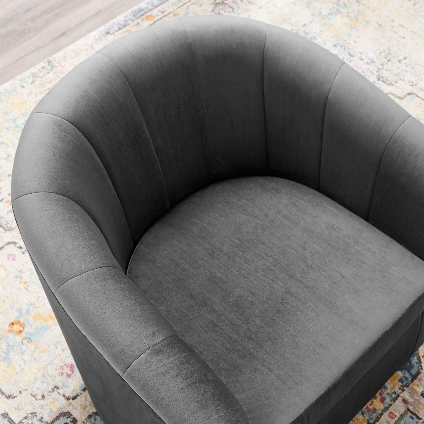 Sia Velvet Swivel Armchair