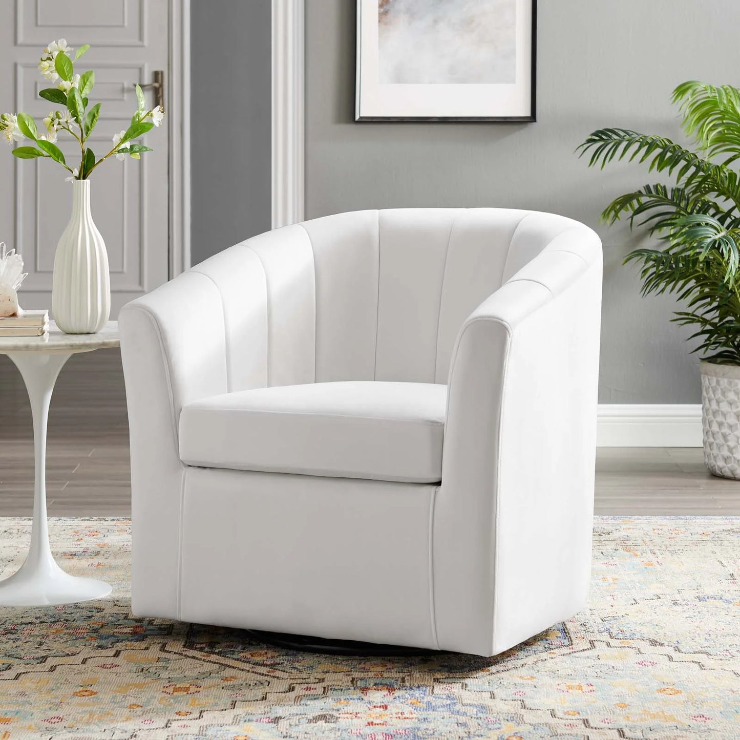 Sia Velvet Swivel Armchair