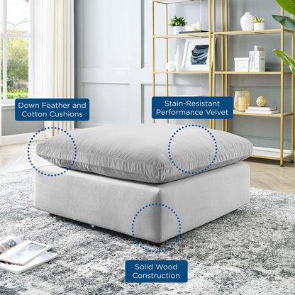 Tobi Overstuffed Velvet Ottoman