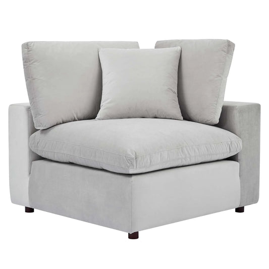 Tobi Overstuffed Velvet Corner Chair