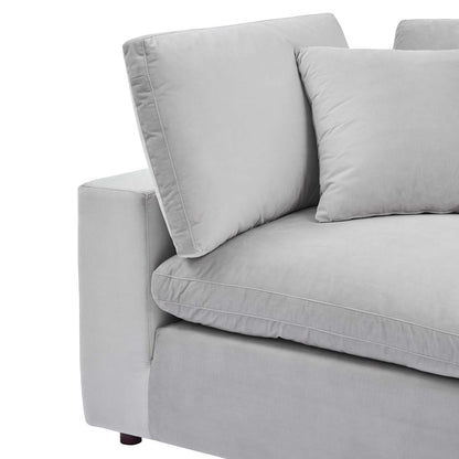 Tobi Overstuffed Velvet Corner Chair