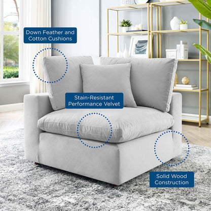 Tobi Overstuffed Velvet Corner Chair
