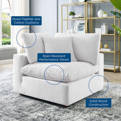 Tobi Overstuffed Velvet Corner Chair