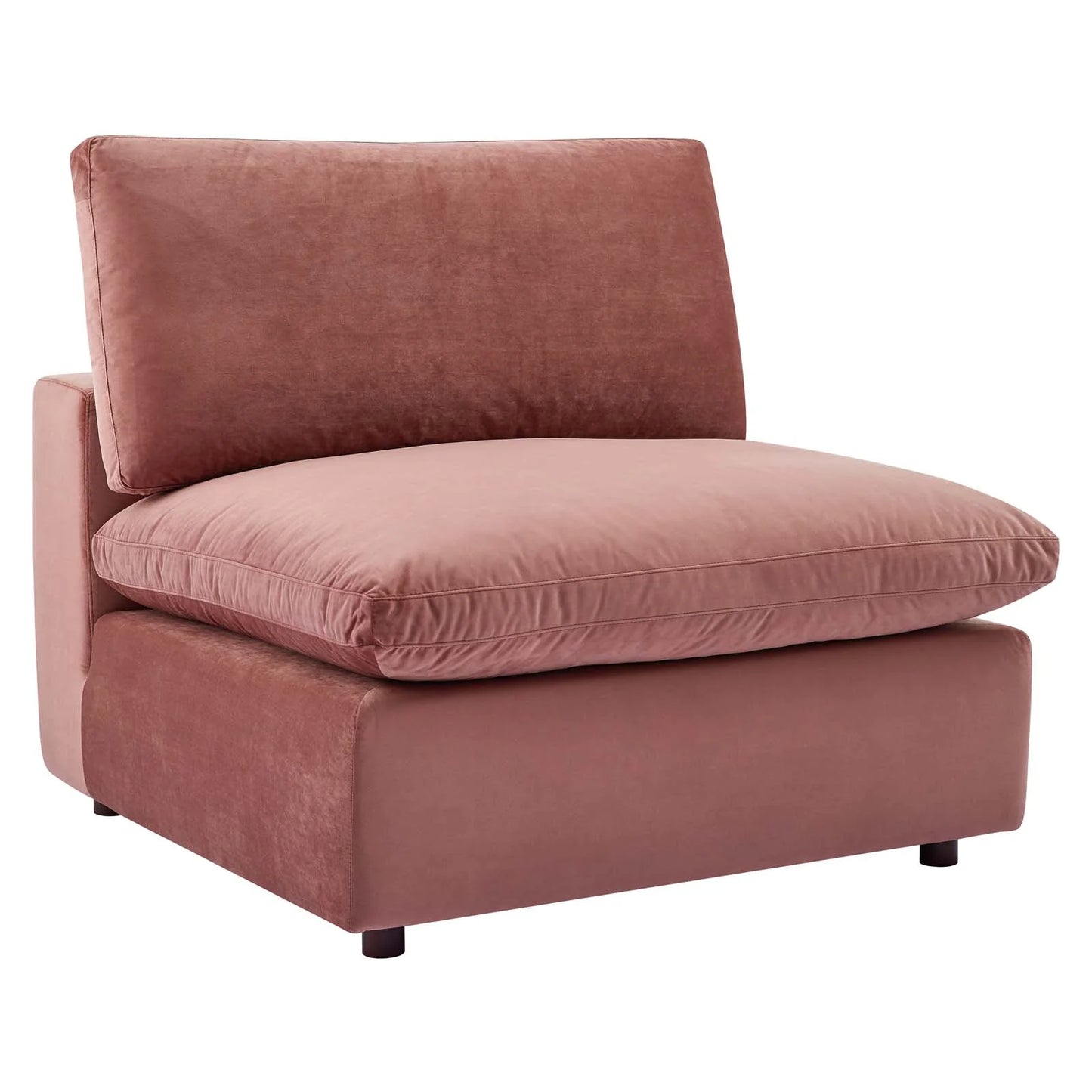 Commix Down Filled Overstuffed Performance Velvet Armless Chair