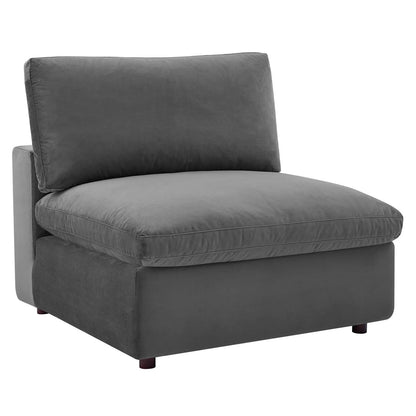 Tobi Overstuffed Velvet Armless Chair