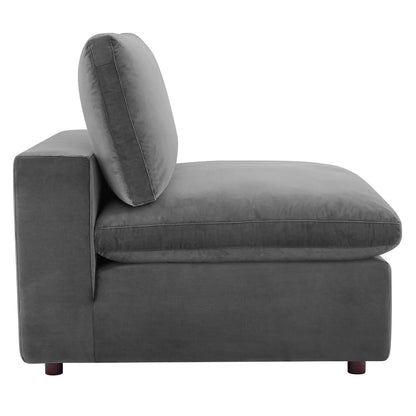 Tobi Overstuffed Velvet Armless Chair
