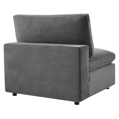 Tobi Overstuffed Velvet Armless Chair