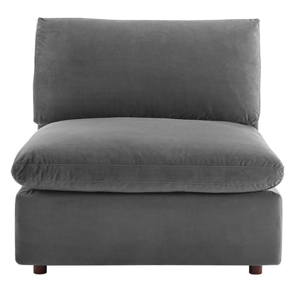 Tobi Overstuffed Velvet Armless Chair