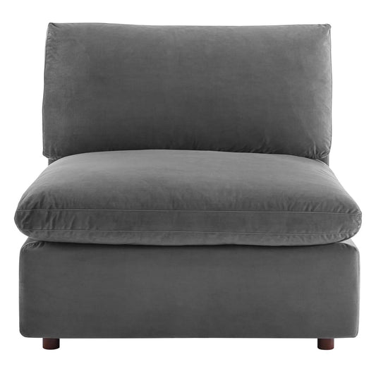 Tobi Overstuffed Velvet Armless Chair