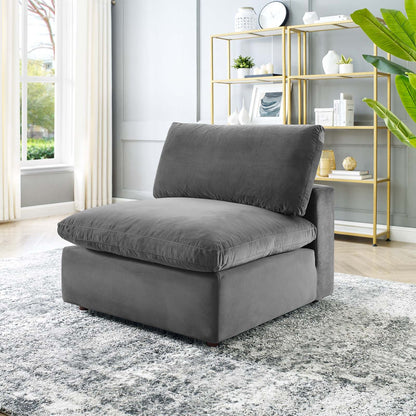 Tobi Overstuffed Velvet Armless Chair