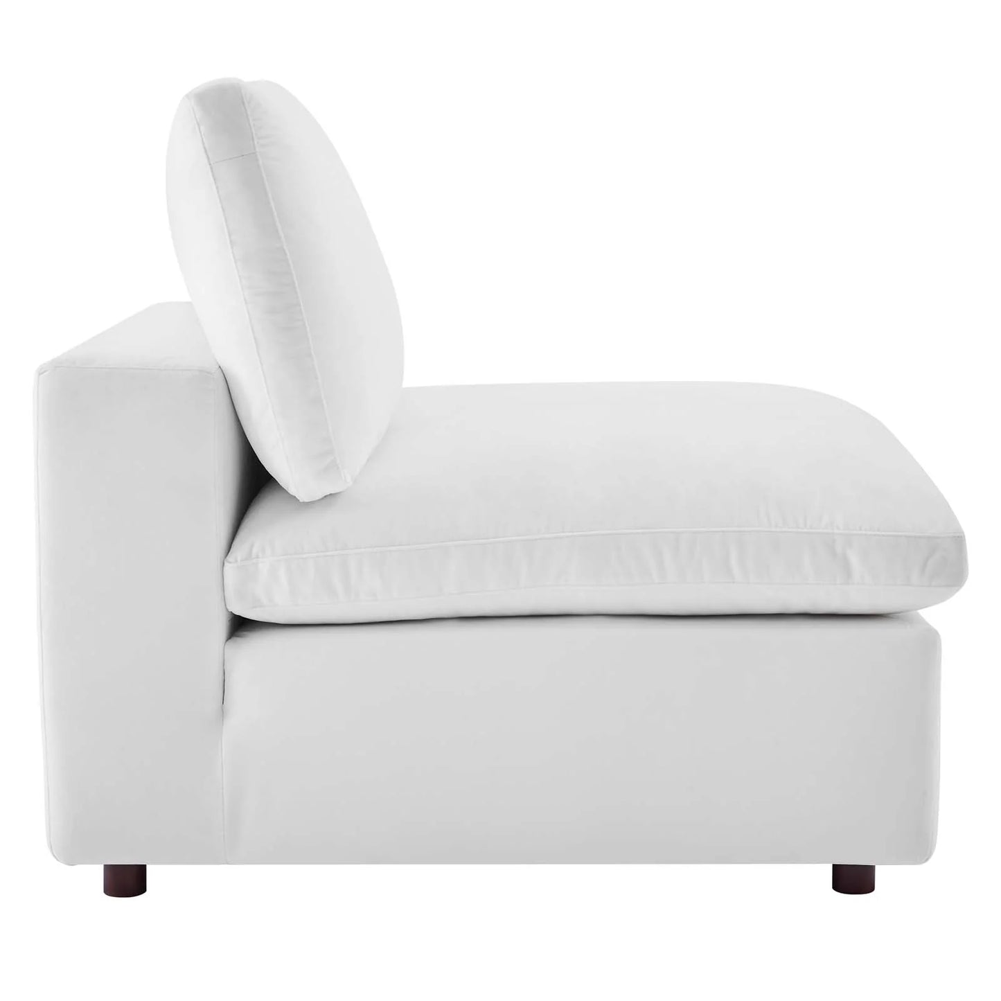 Commix Down Filled Overstuffed Performance Velvet Armless Chair