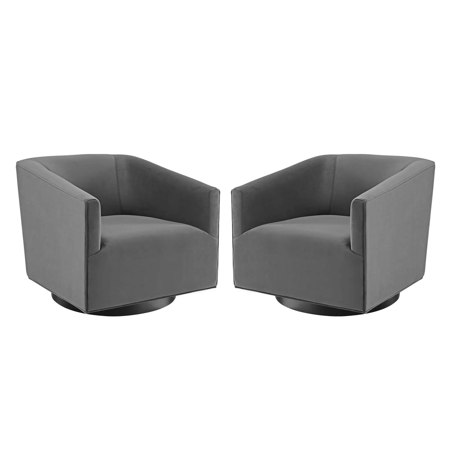 Jit Velvet Swivel Chair- Set of Two