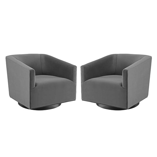 Jit Velvet Swivel Chair- Set of Two