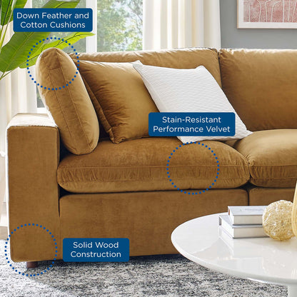 Tobi Overstuffed Velvet Loveseat