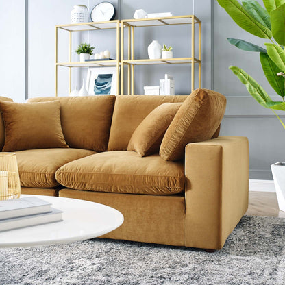 Tobi Overstuffed Velvet Loveseat