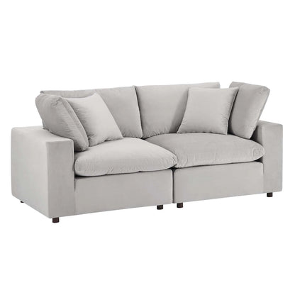 Tobi Overstuffed Velvet Loveseat