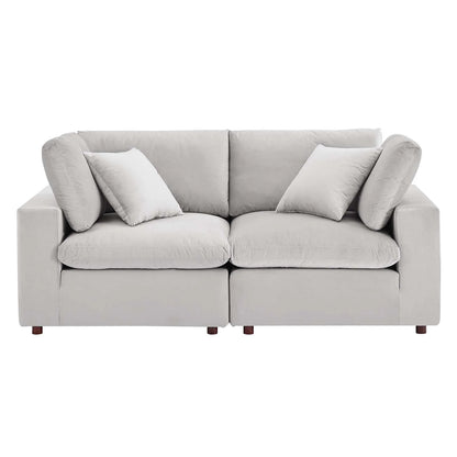 Tobi Overstuffed Velvet Loveseat