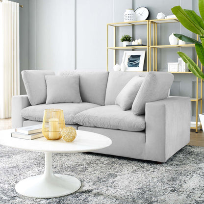 Tobi Overstuffed Velvet Loveseat