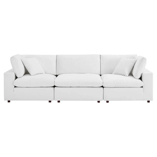 Tobi Overstuffed Velvet 3-Piece Sectional Sofa