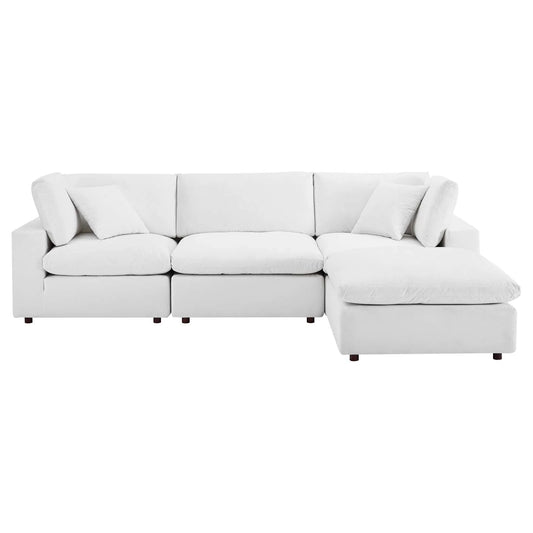 Tobi Overstuffed Velvet 4-Piece Sectional