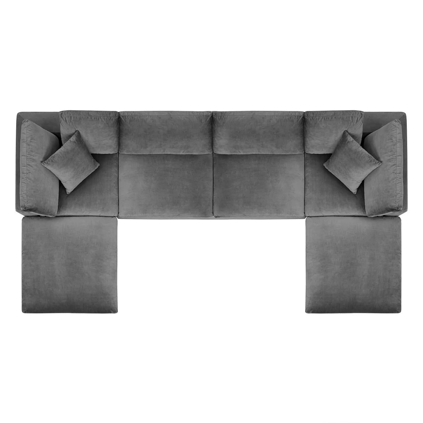 Commix Down Filled Overstuffed Performance Velvet 6-Piece Sectional Sofa