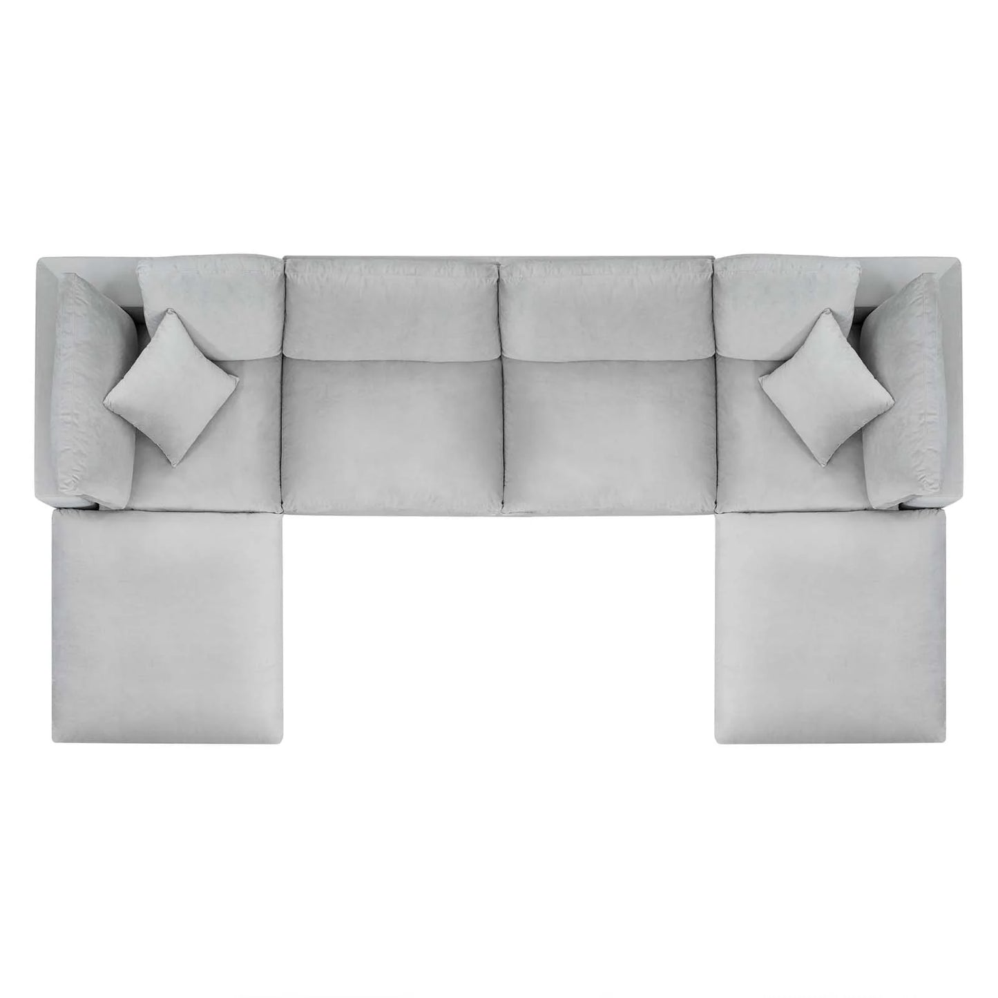 Commix Down Filled Overstuffed Performance Velvet 6-Piece Sectional Sofa