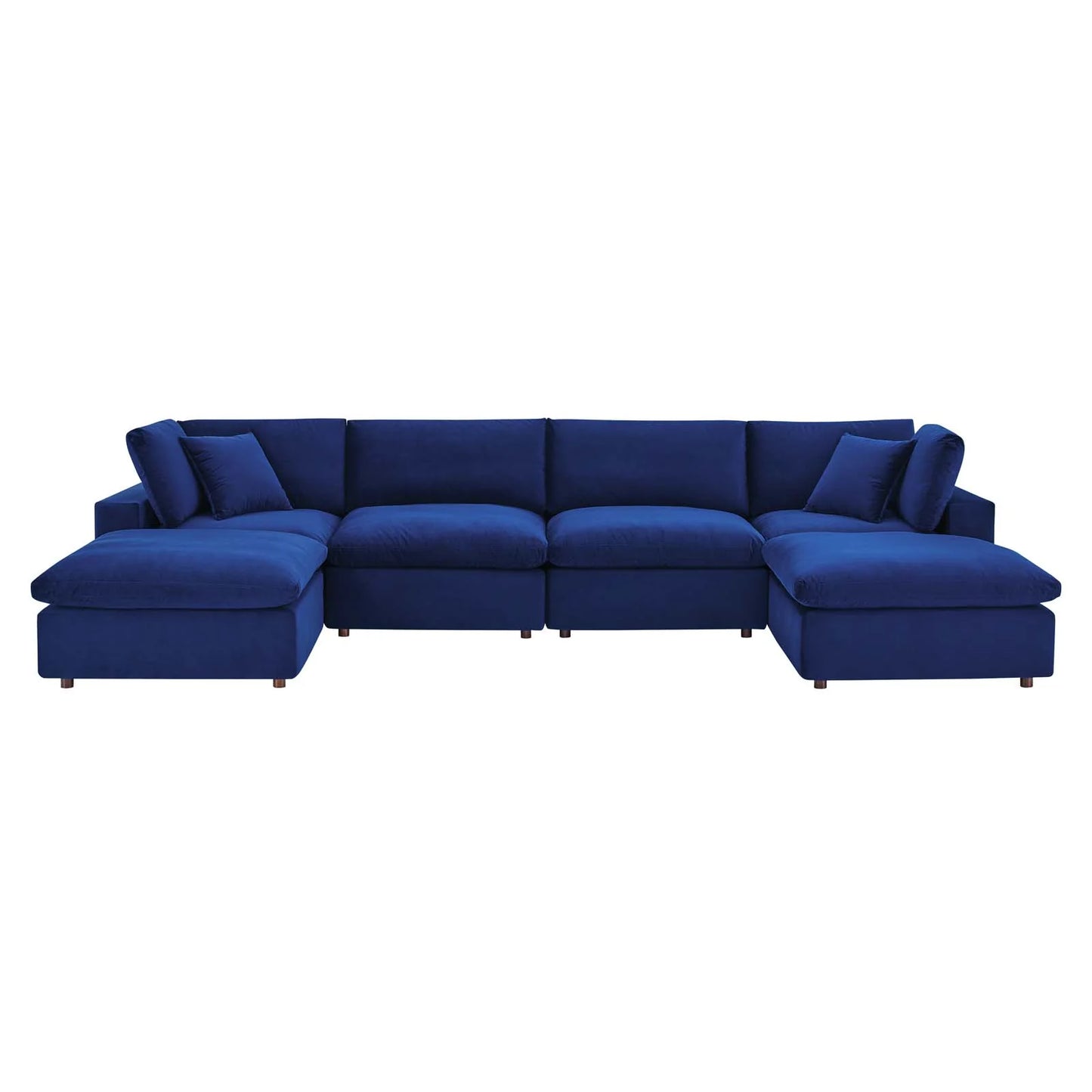 Commix Down Filled Overstuffed Performance Velvet 6-Piece Sectional Sofa