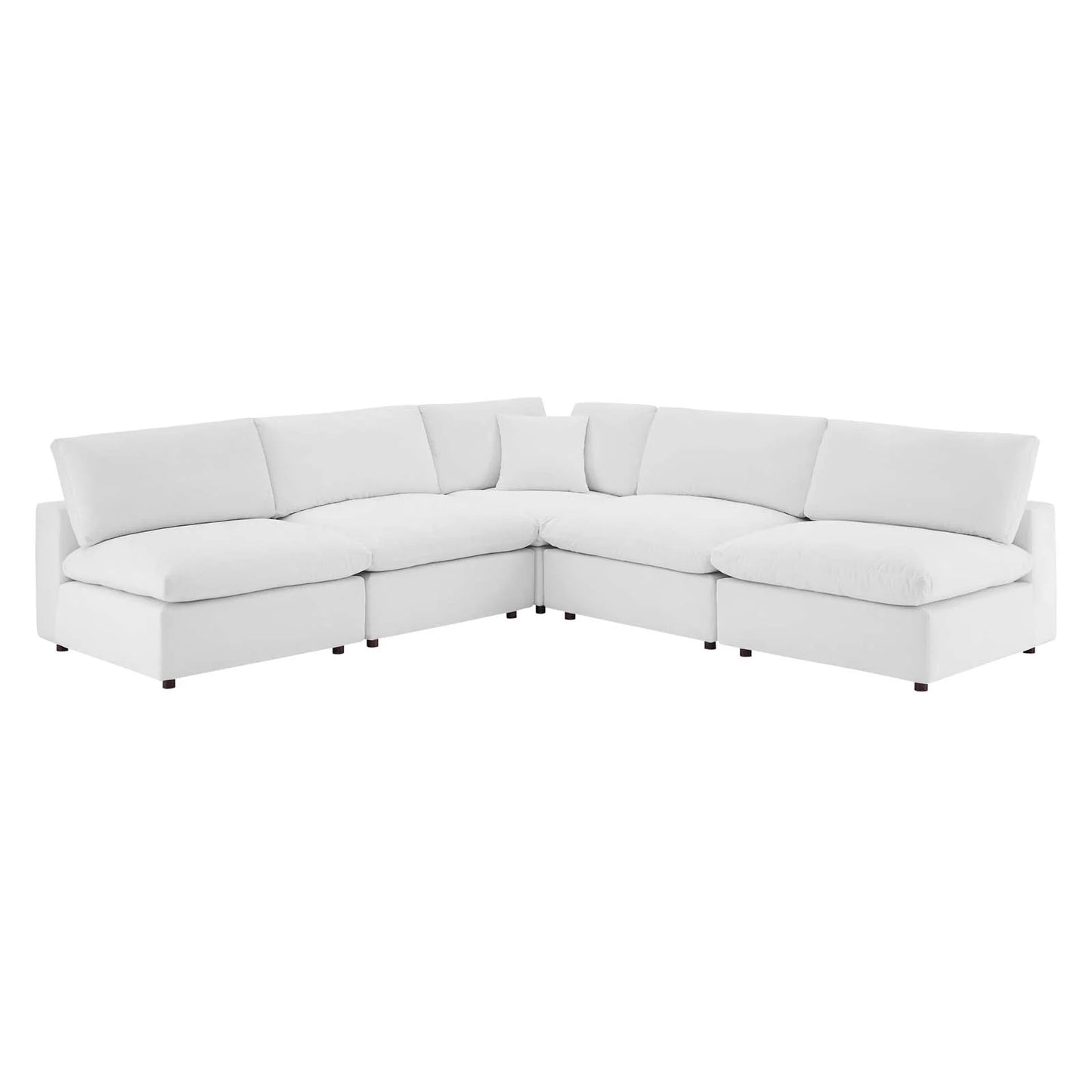 Commix Down Filled Overstuffed Performance Velvet 5-Piece Sectional Sofa