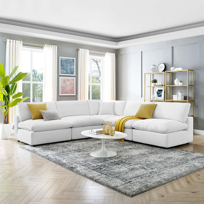 Tobi Overstuffed Velvet 5-Piece Armless Sectional