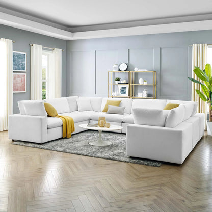 Tobi Overstuffed Velvet 8-Piece Sectional Sofa