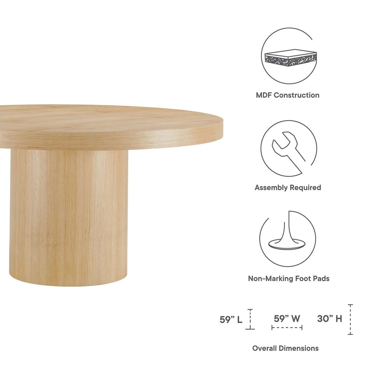 Gratify 60" Round Dining Table