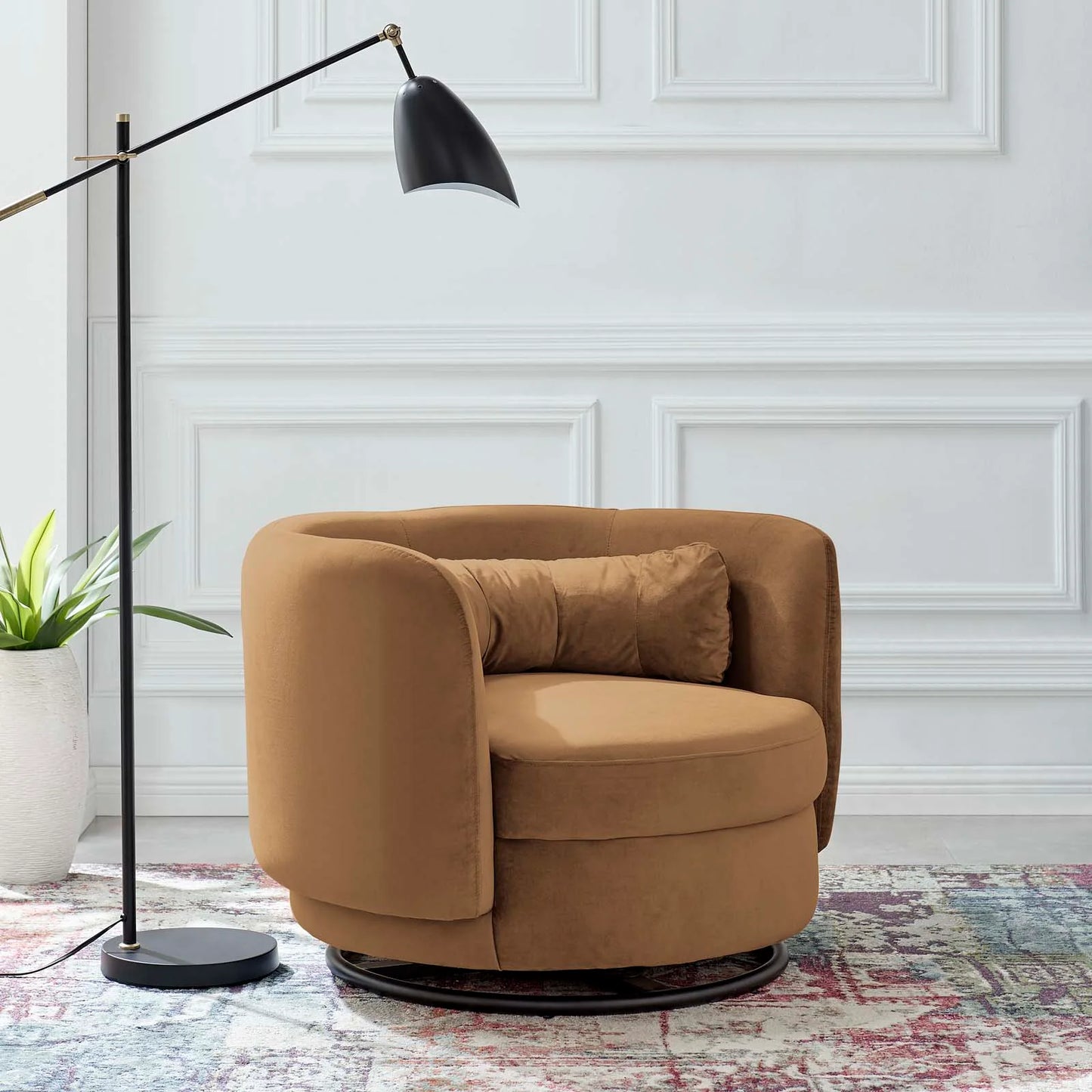 Zia Velvet Swivel Armchair