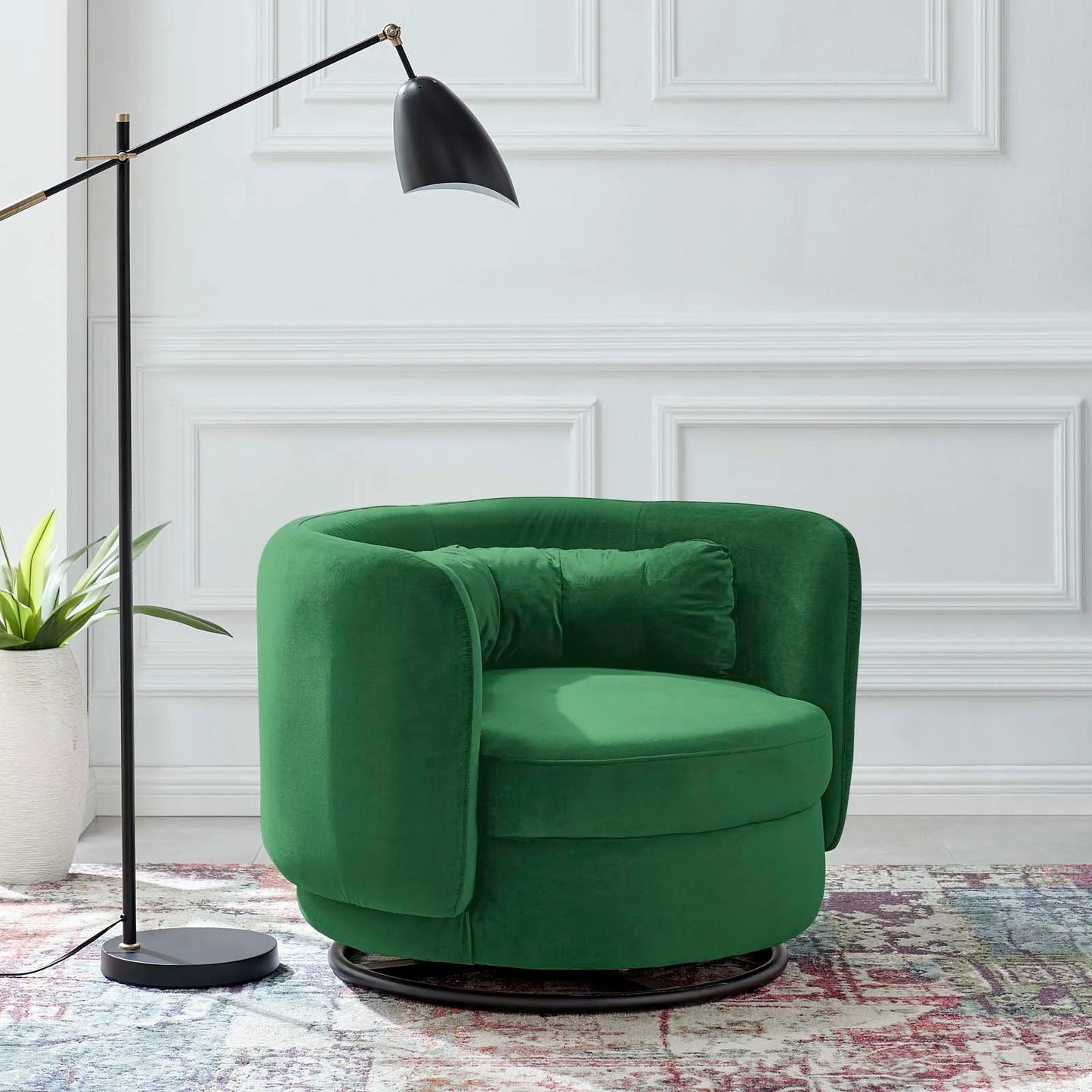 Zia Velvet Swivel Armchair