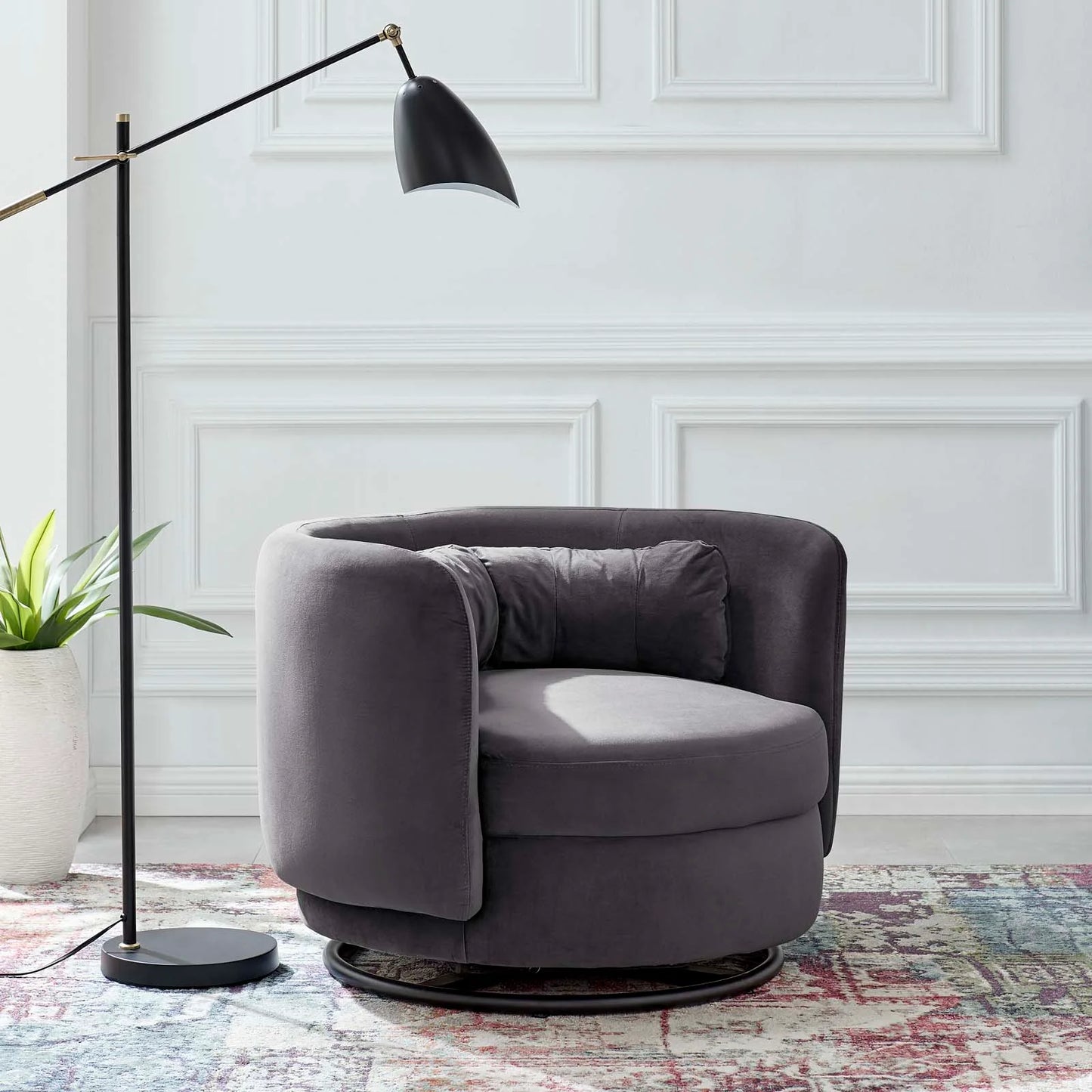 Zia Velvet Swivel Armchair