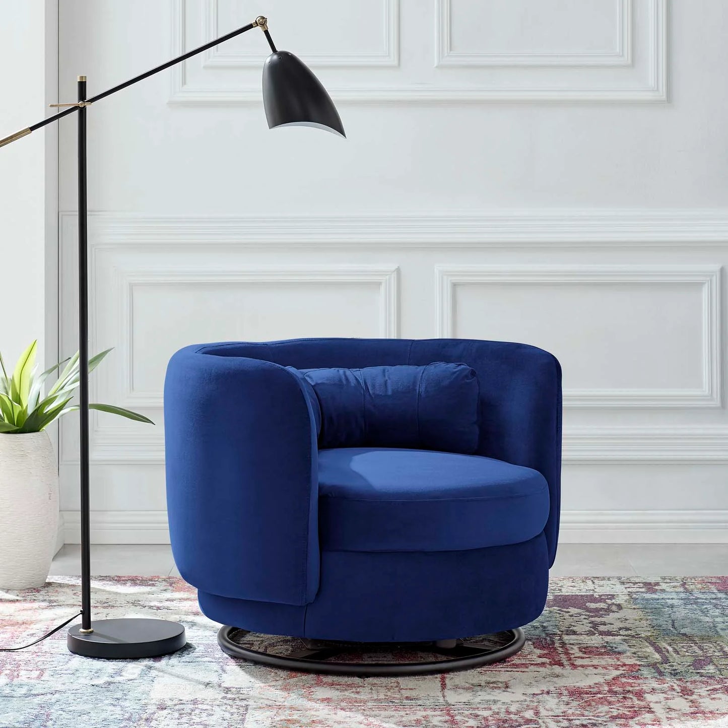 Zia Velvet Swivel Armchair