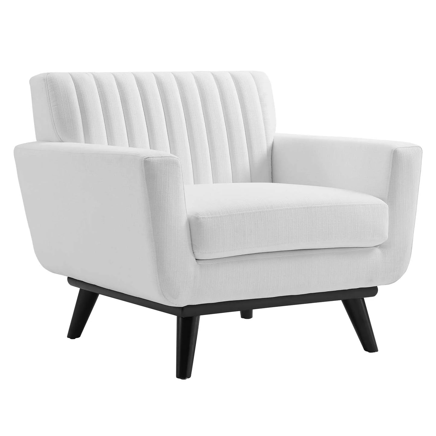 Mina Channel Tufted Fabric Armchair