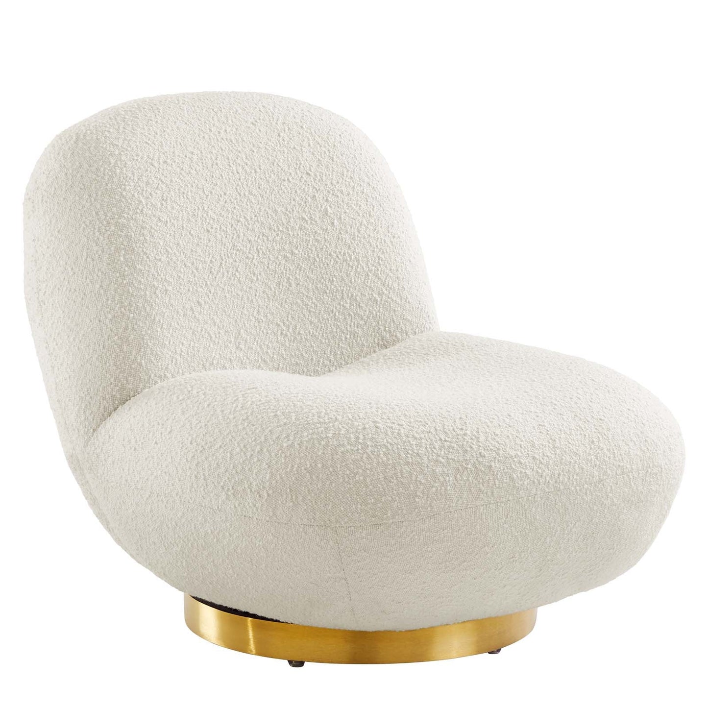 Arya Boucle Swivel Chair- Gold