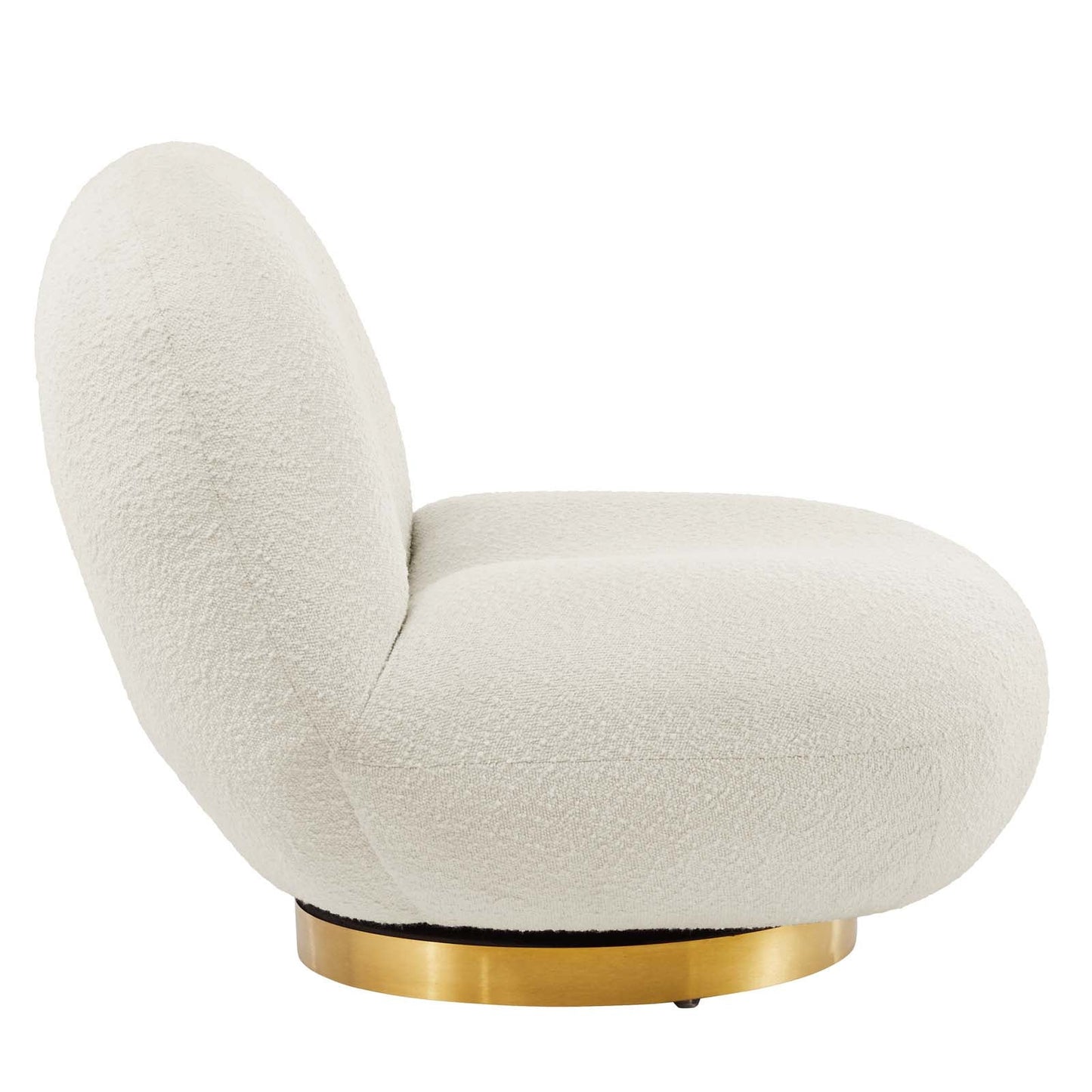 Arya Boucle Swivel Chair- Gold