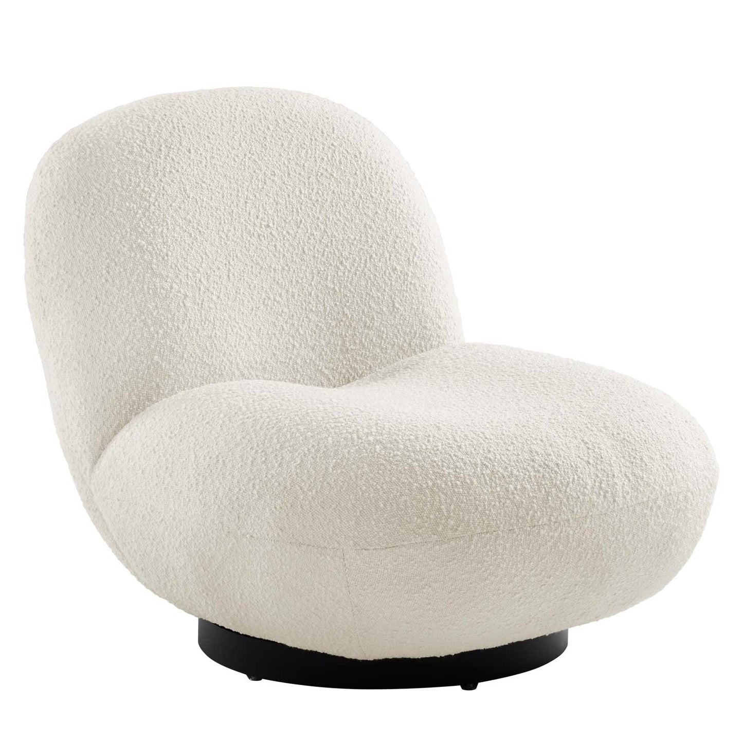 Arya Boucle Swivel Chair- Black