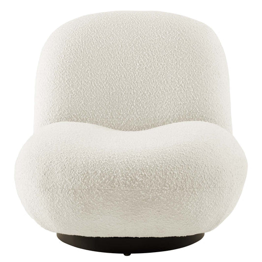 Arya Boucle Swivel Chair- Black