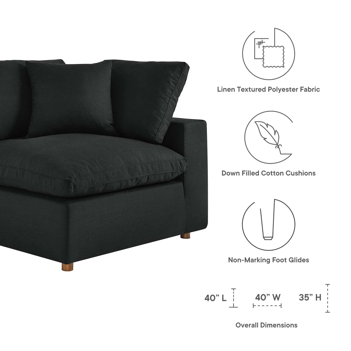 Commix Down Filled Overstuffed 6-Piece Sectional Sofa