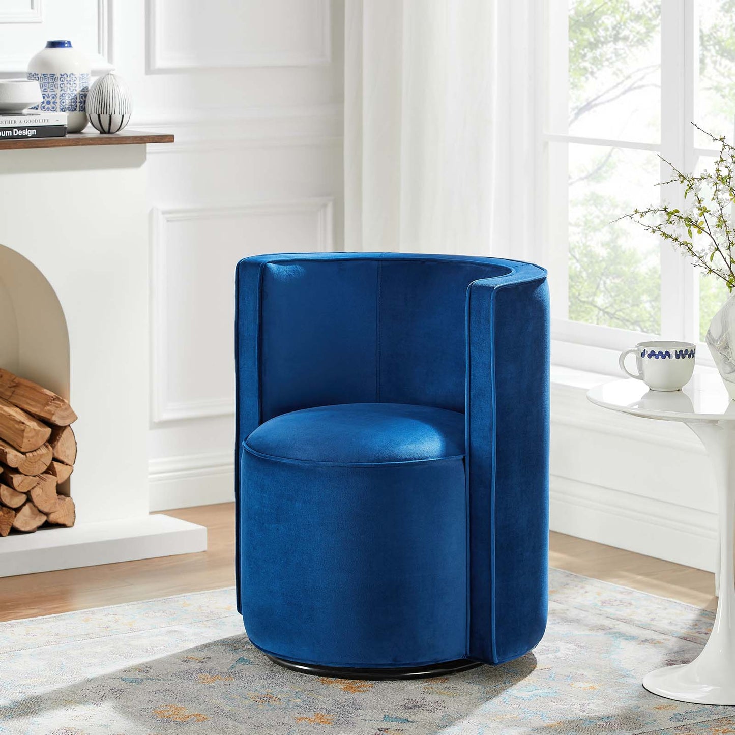 Dia Velvet Swivel Chair