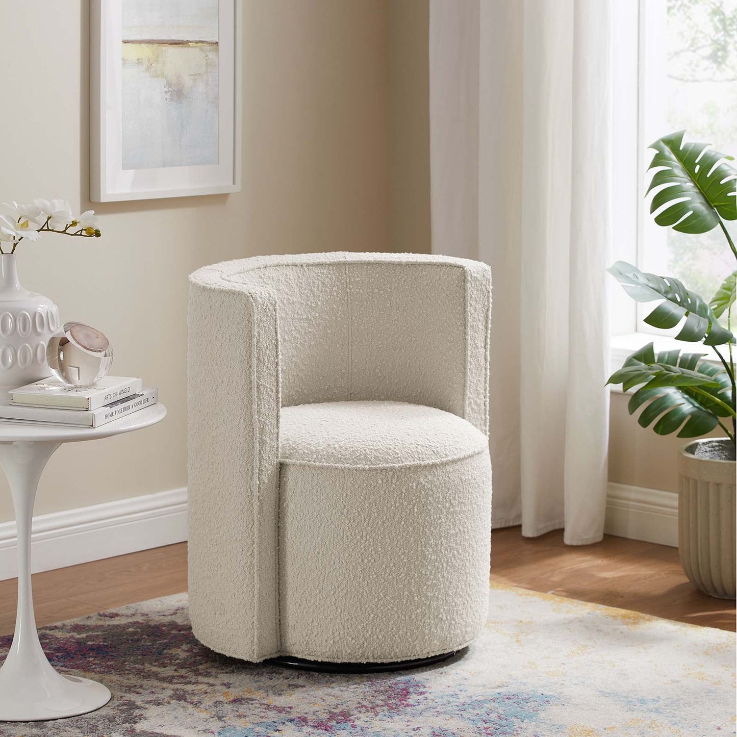 Dia Boucle Swivel Chair