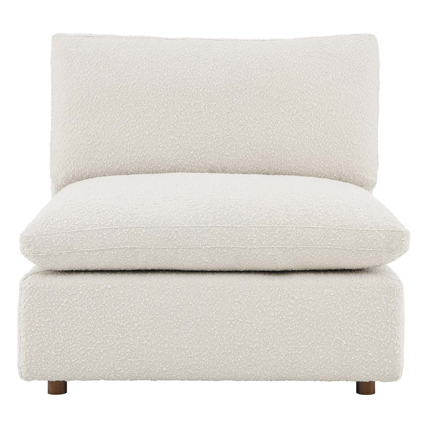 Commix Down Filled Overstuffed Boucle Fabric Armless Chair