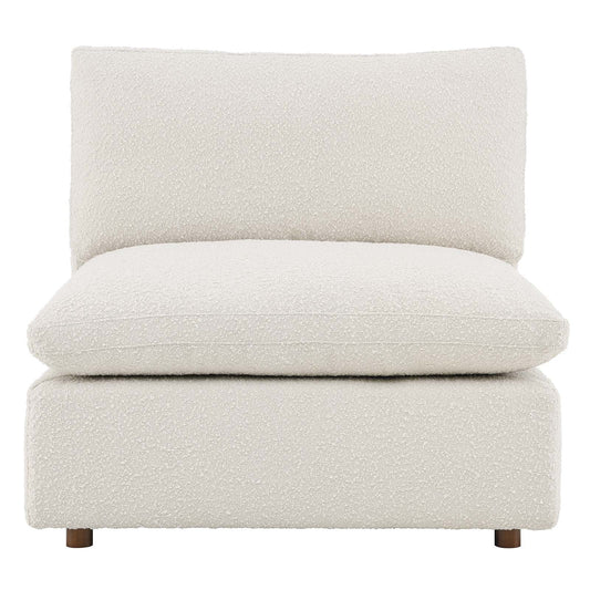 Commix Down Filled Overstuffed Boucle Fabric Armless Chair