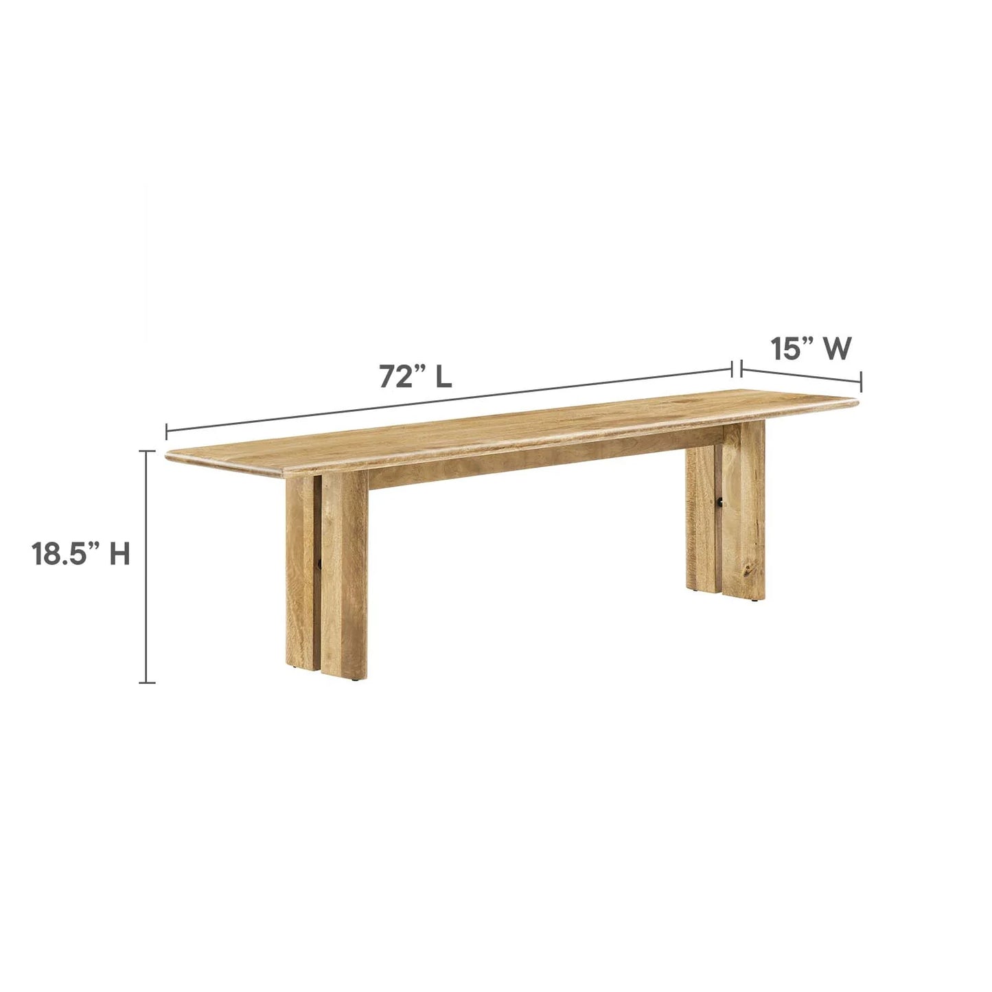 Rupi Wood Bench 72"