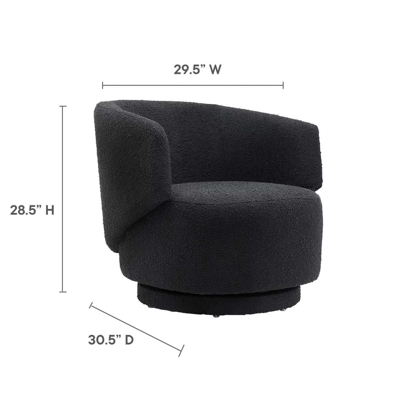 Riya Boucle Swivel Armchair