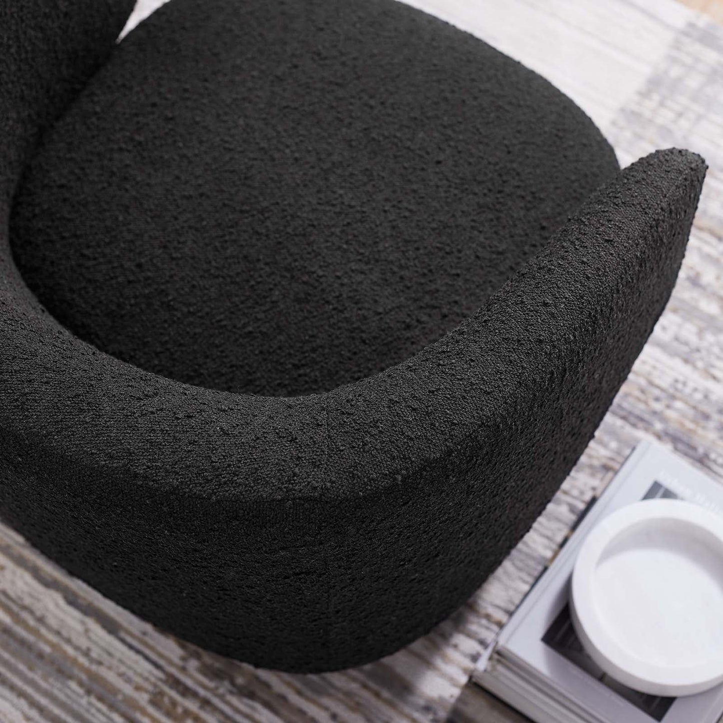 Riya Boucle Swivel Armchair